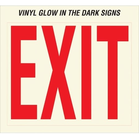 Hy-Ko Hy-ko EE-3 10 in. X 12 in. Vinyl Glow In The Dark Exit Sign EE-3